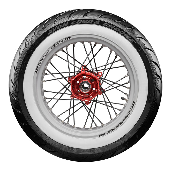 Avon Cobra Chrome 140/90B16 White Wall Rear Tyre (77H Rating) AV92