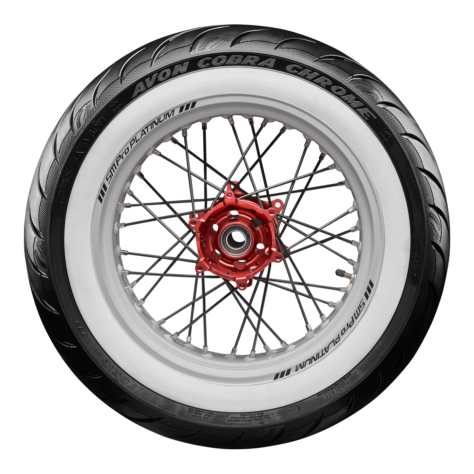Avon Cobra Chrome MT90B16 (130/90B16) White Wall Rear Tyre (74H