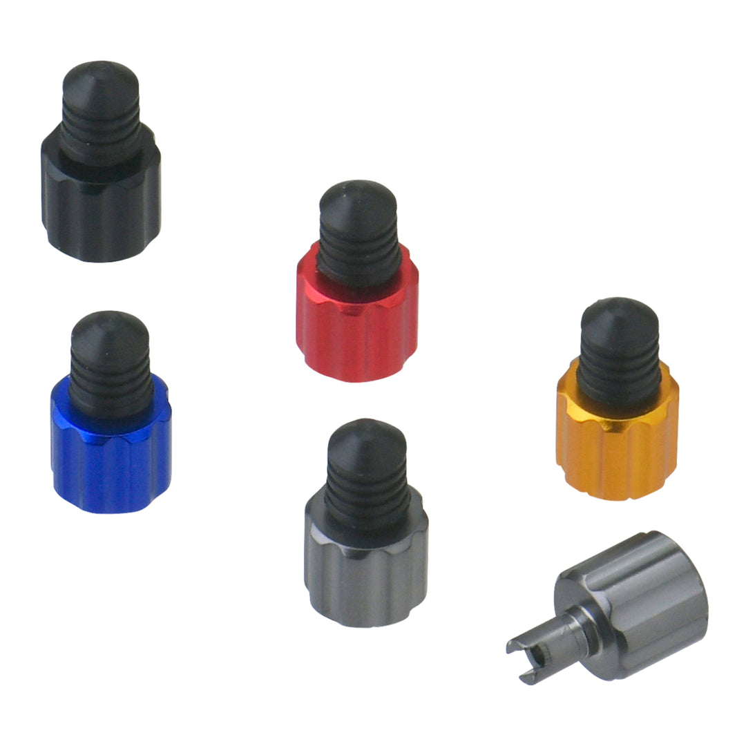 DRC Air Valve Caps with Valve Wrench (2 Pack) - Black