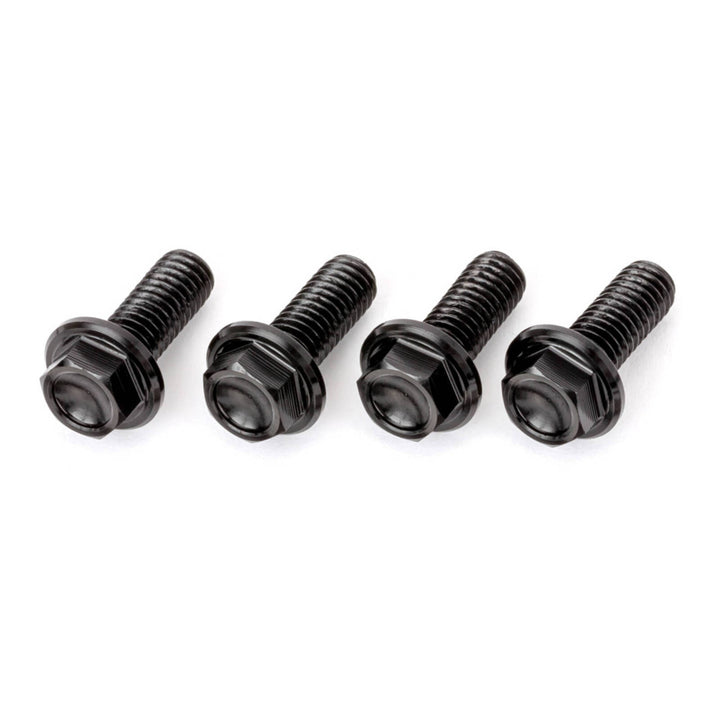 DRC Aluminium M6 Flange Bolts 20mm - Black (4 Pack)