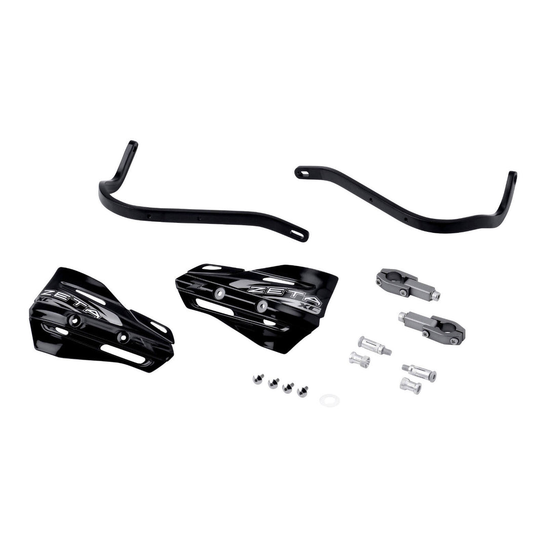 Zeta Armour XC Handguard Kit for 22.2mm Handlebars - Black / Black