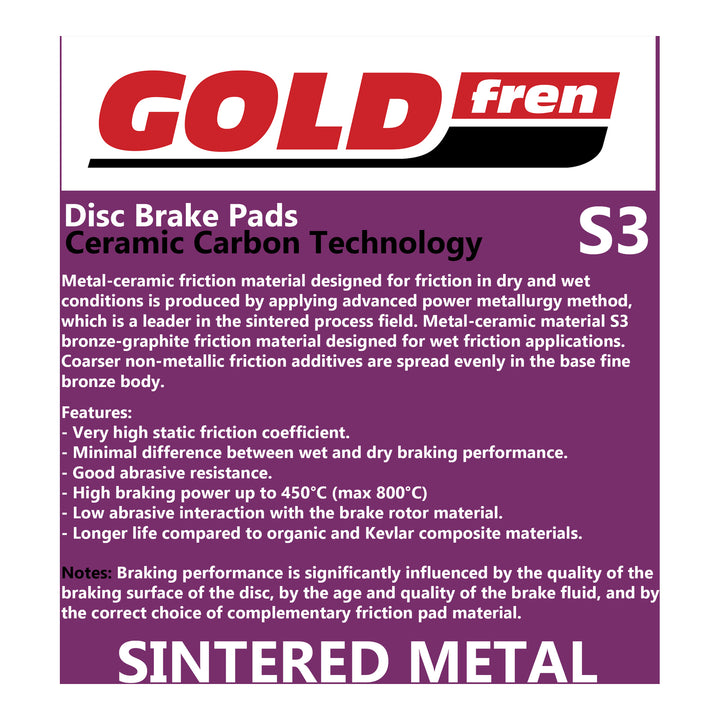 GOLDfren Brake Pads GF290 - S3