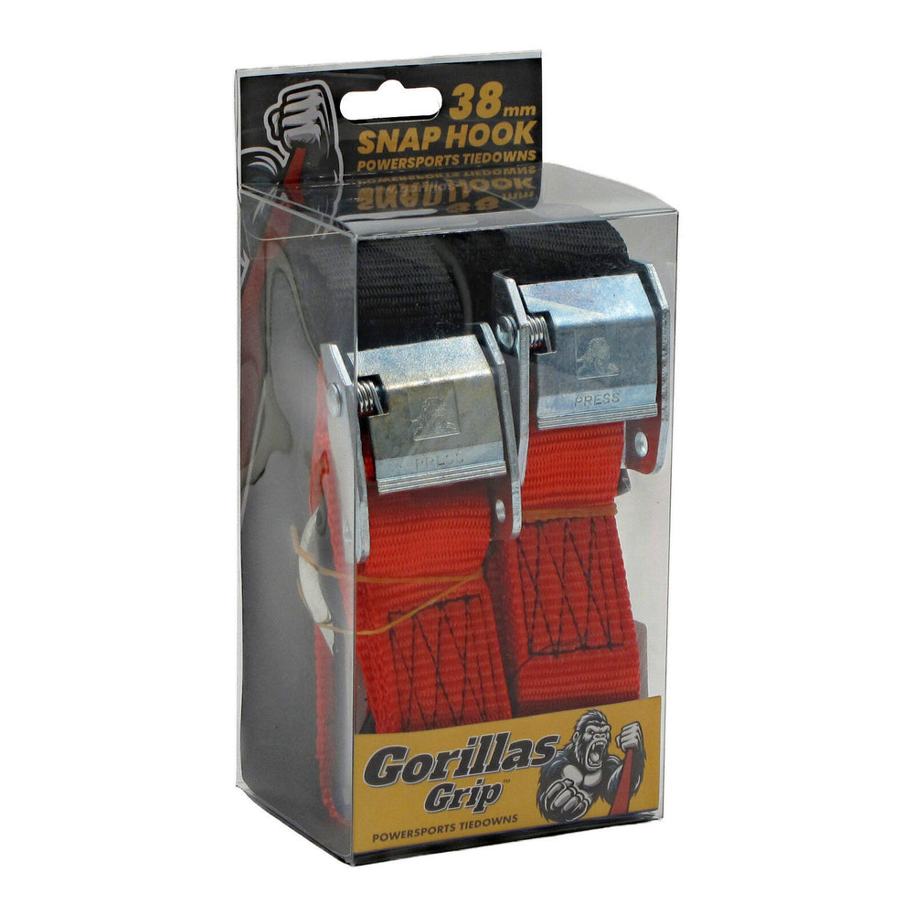 Gorillas Grip Tie Down 38mm S-Hook - Black / Red Loop