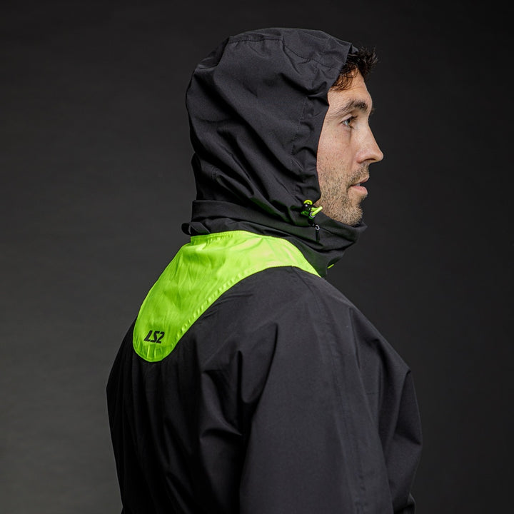 LS2 X-Rain Jacket - Black / Hi-Vis Yellow