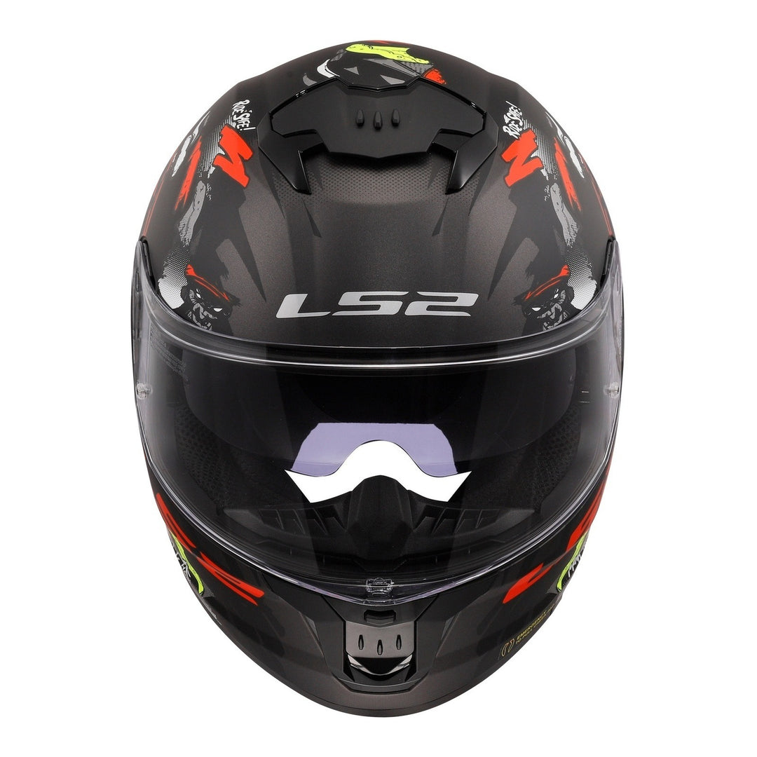 LS2 FF808 Stream II Angry Monkey Helmet - Matte Black / Red 06