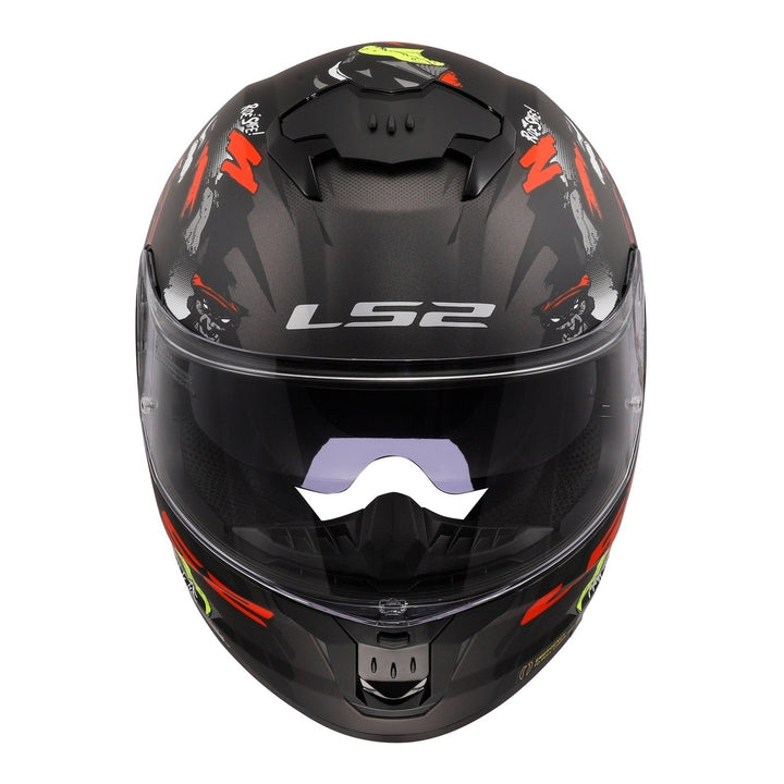 LS2 FF808 Stream II Angry Monkey Helmet - Matte Black / Red 06