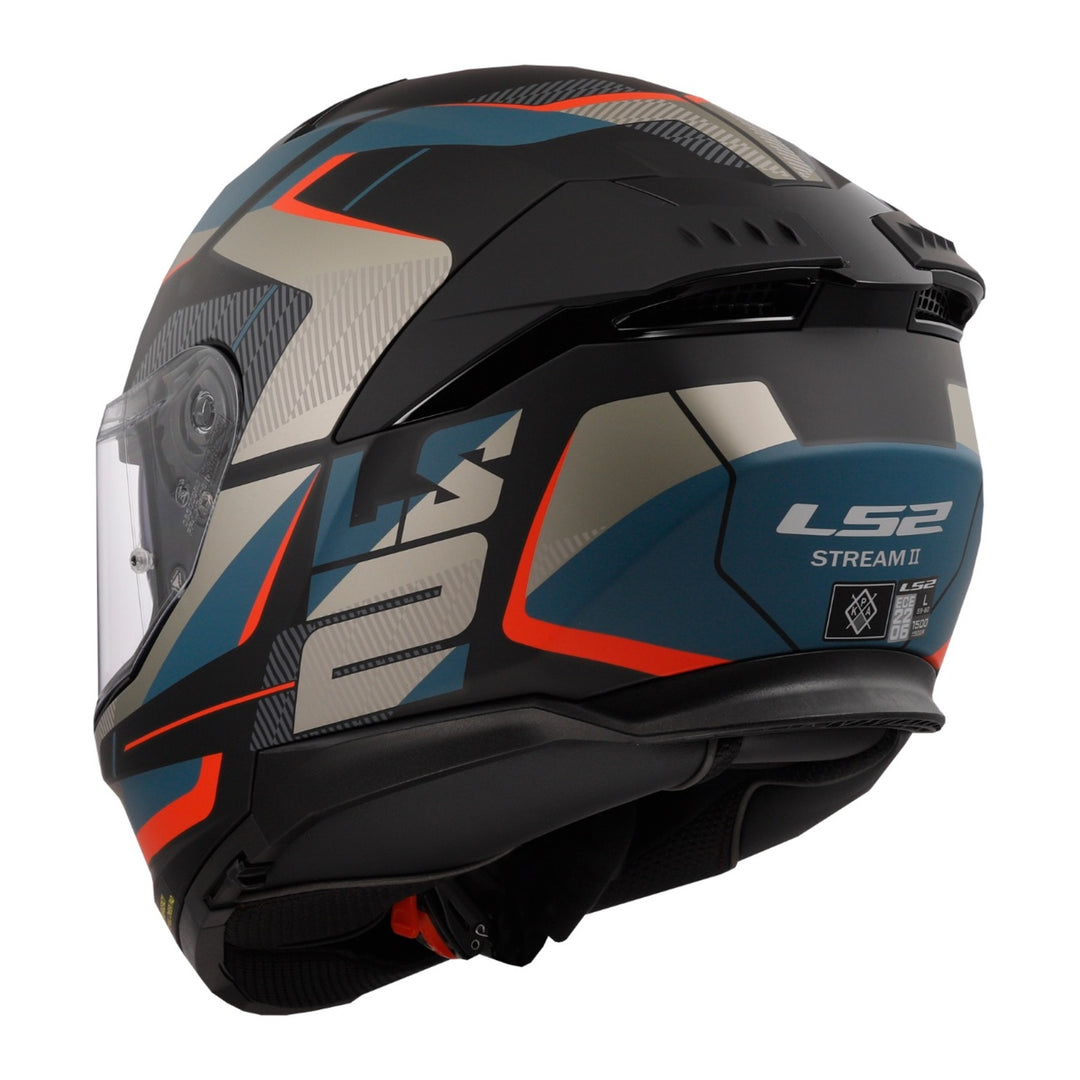 LS2 FF808 Stream II Road Helmet - Matte Black / Blue 06