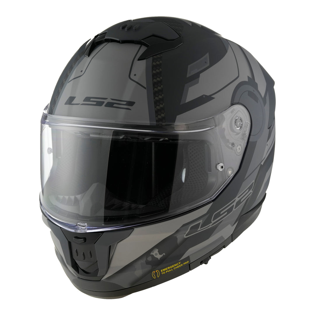 LS2 FF808 Stream II Shadow Helmet - Matte Titanium / Grey 06