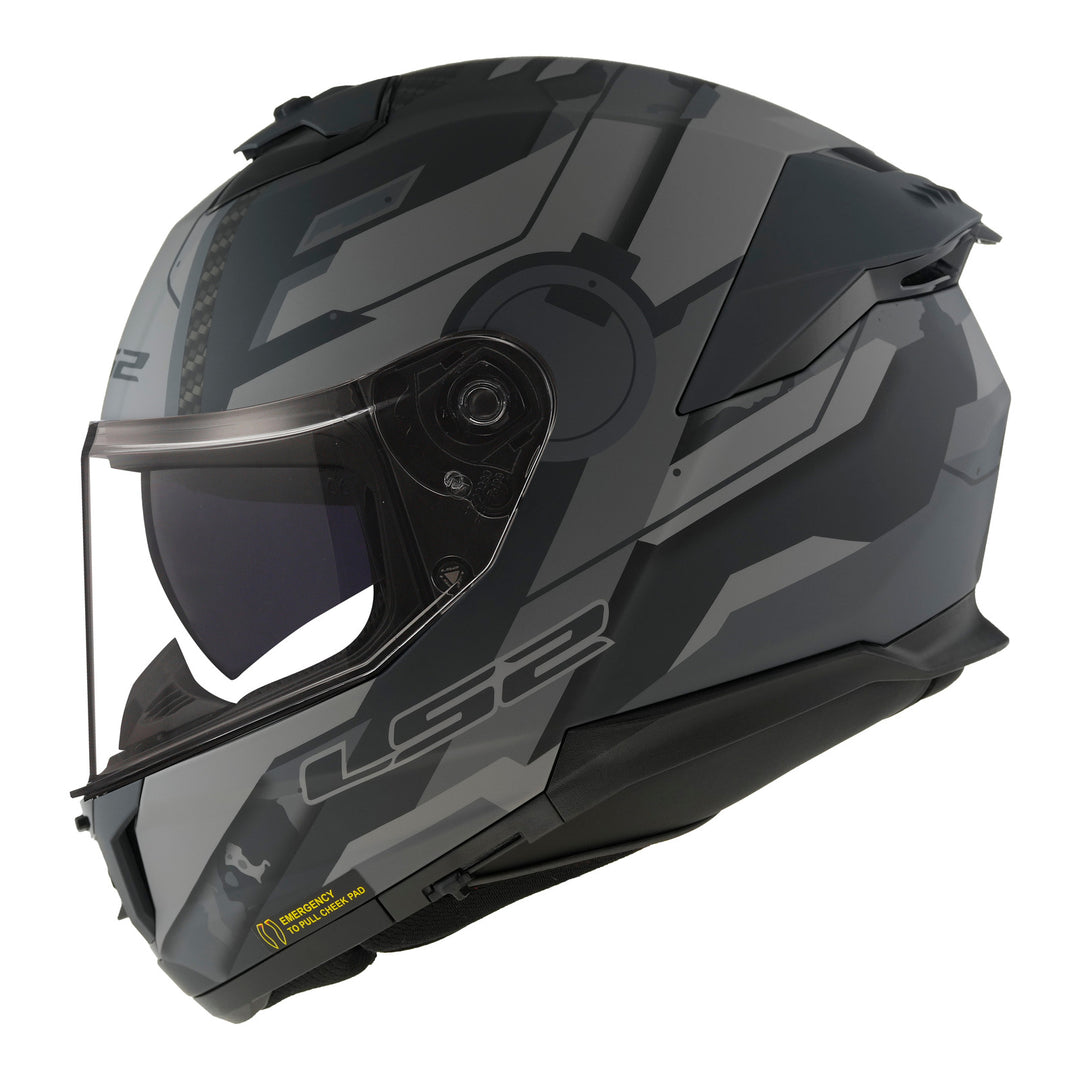 LS2 FF808 Stream II Shadow Helmet - Matte Titanium / Grey 06