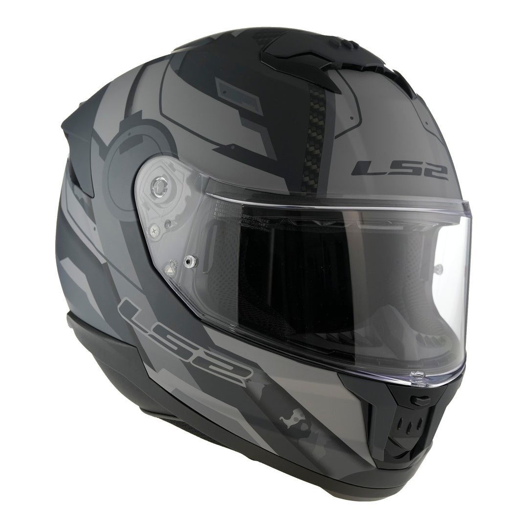 LS2 FF808 Stream II Shadow Helmet - Matte Titanium / Grey 06