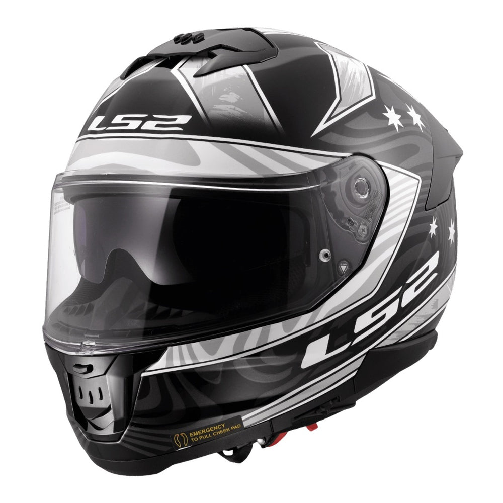LS2 FF808 Stream II Galdam Helmet - Black / White
