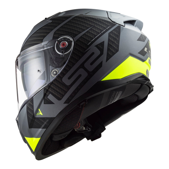 LS2 FF811 Vector II Splitter - Matte Titanium / Hi-Vis Yellow 06