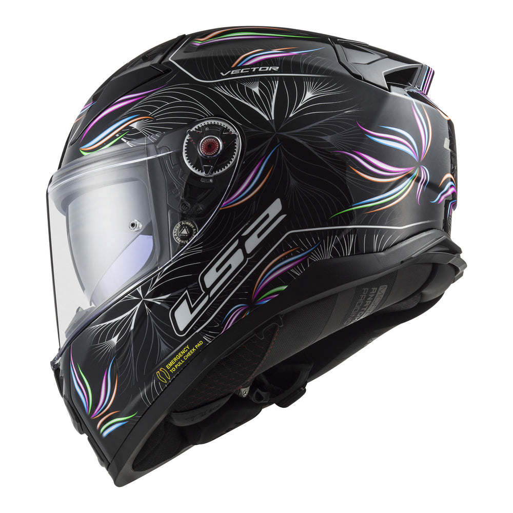 LS2 FF811 Vector II Tropical Helmet - Black / White 06