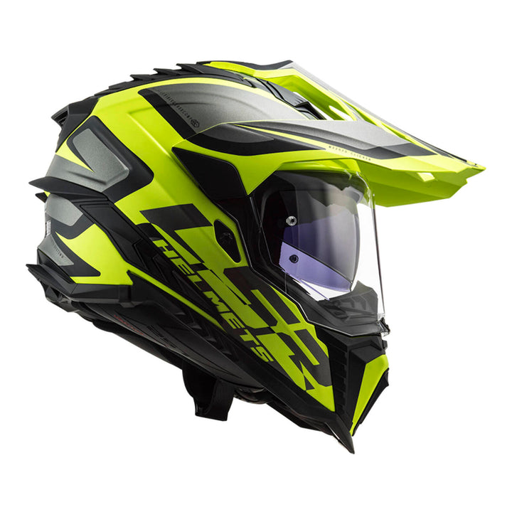 LS2 MX701 Explorer Alter Helmet - Matte Black / Hi-Vis Yellow 06