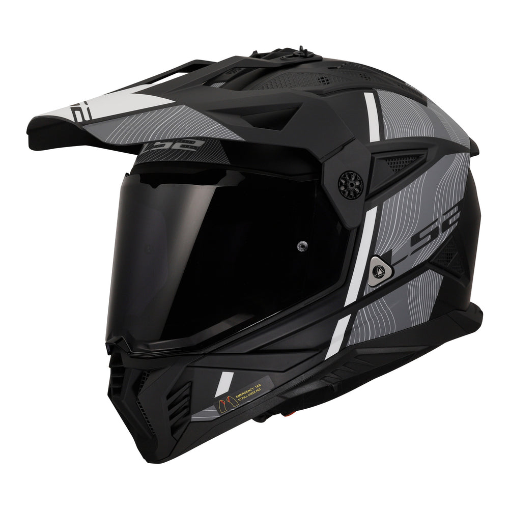 LS2 MX702 Pioneer II Hill Helmet - Matte Black / White 06