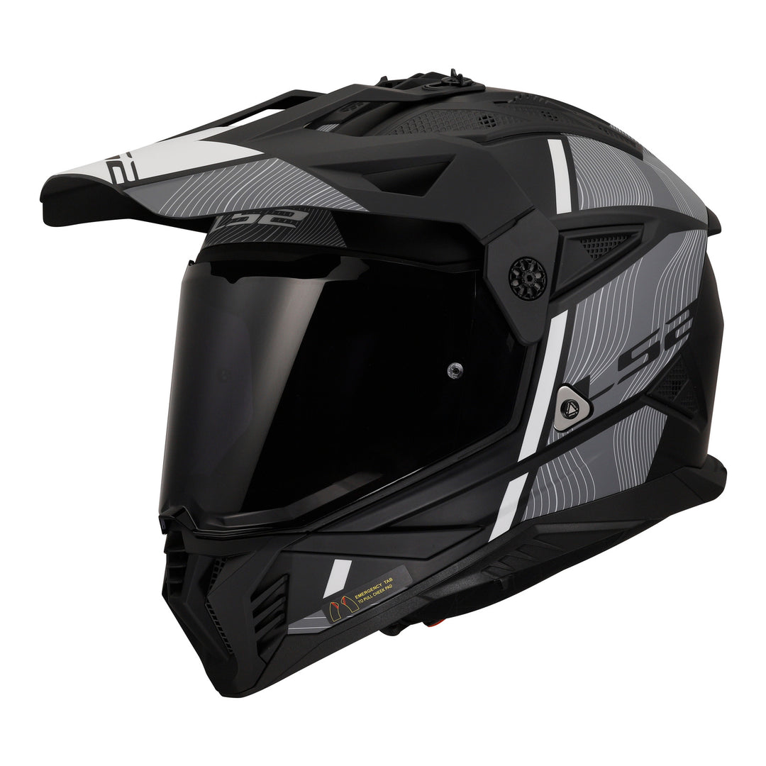LS2 MX702 Pioneer II Hill Helmet - Matte Black / White 06