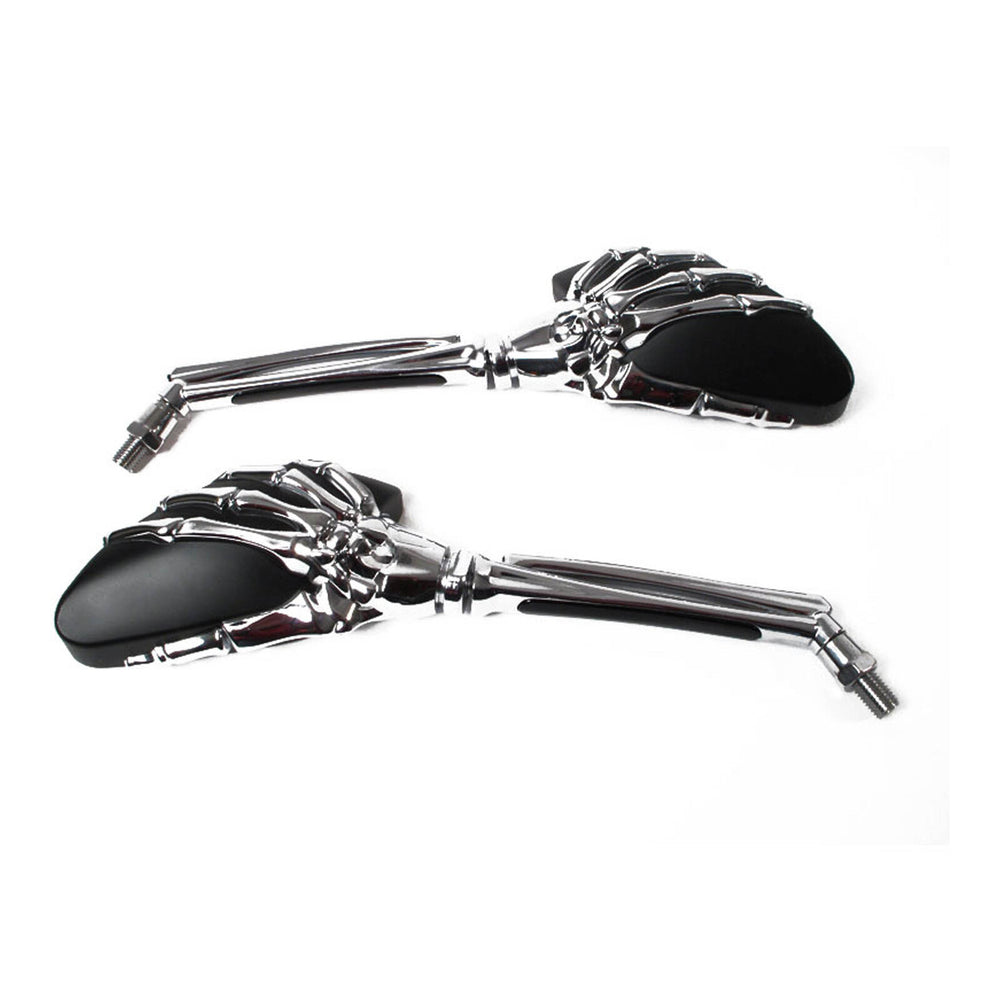 Whites Mirror Universal Skeleton Hand Chrome/Black 10mm (Pair)