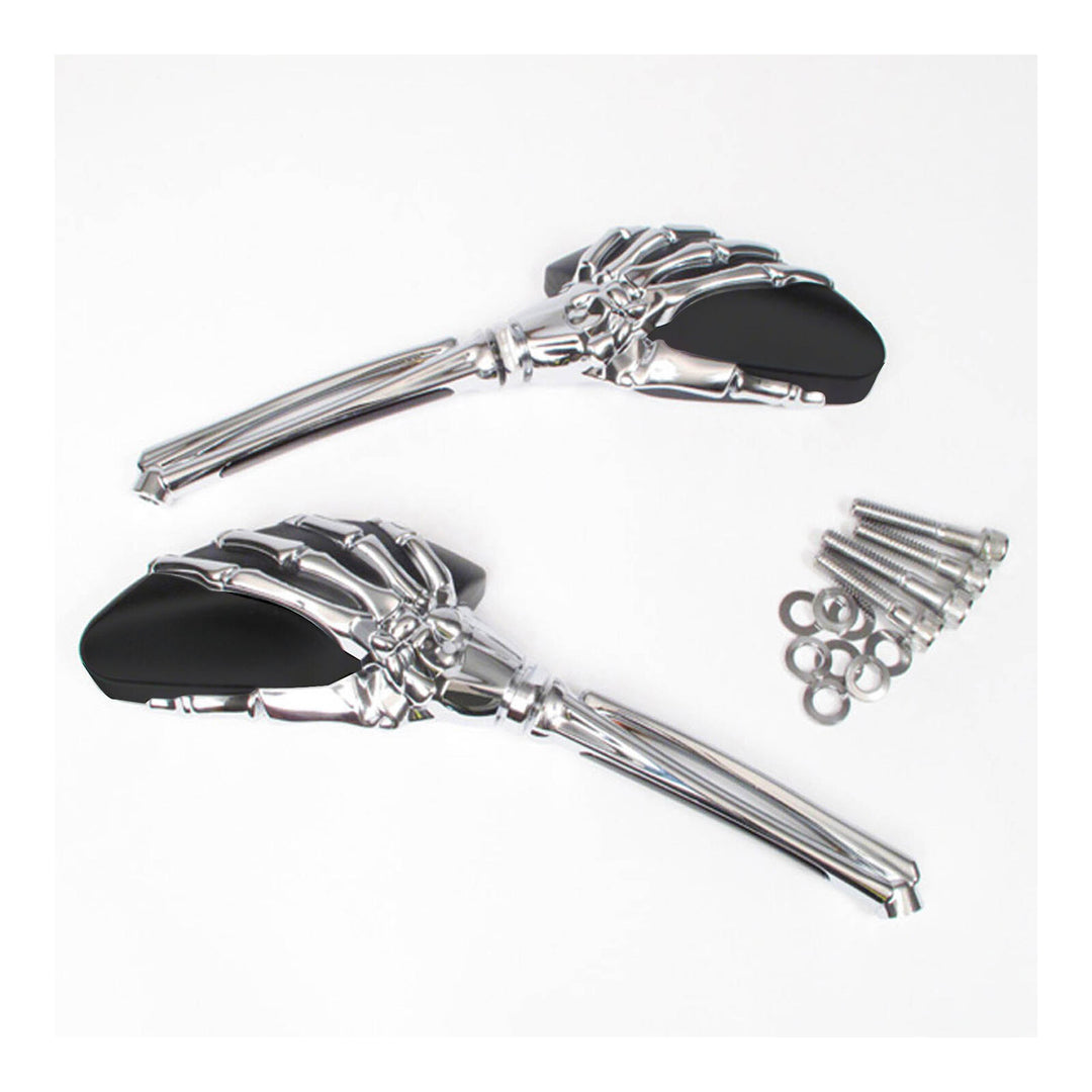 Whites Mirror Universal Skeleton Hand Chrome/Black HD (Pair)