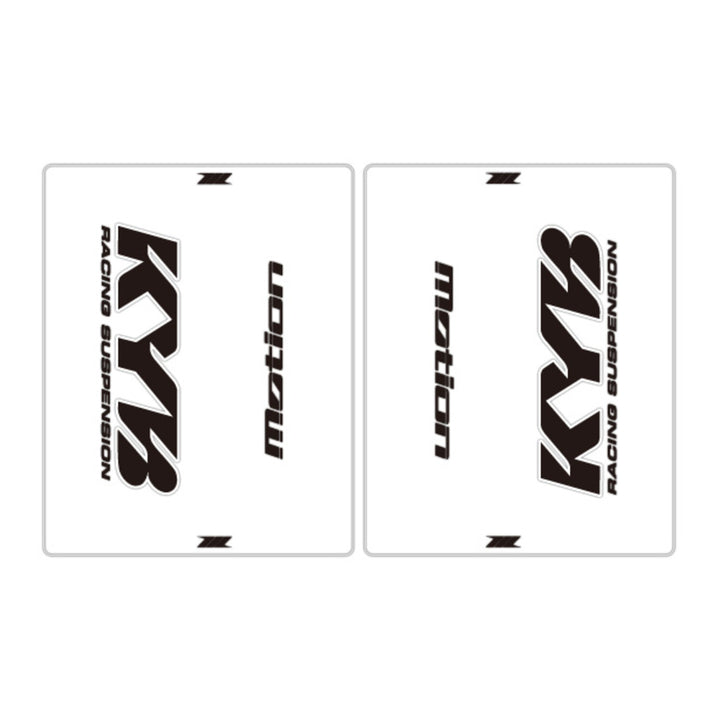 DRC Motion Front Fork Outer Decals- KYB 14 - Clear/Black/White