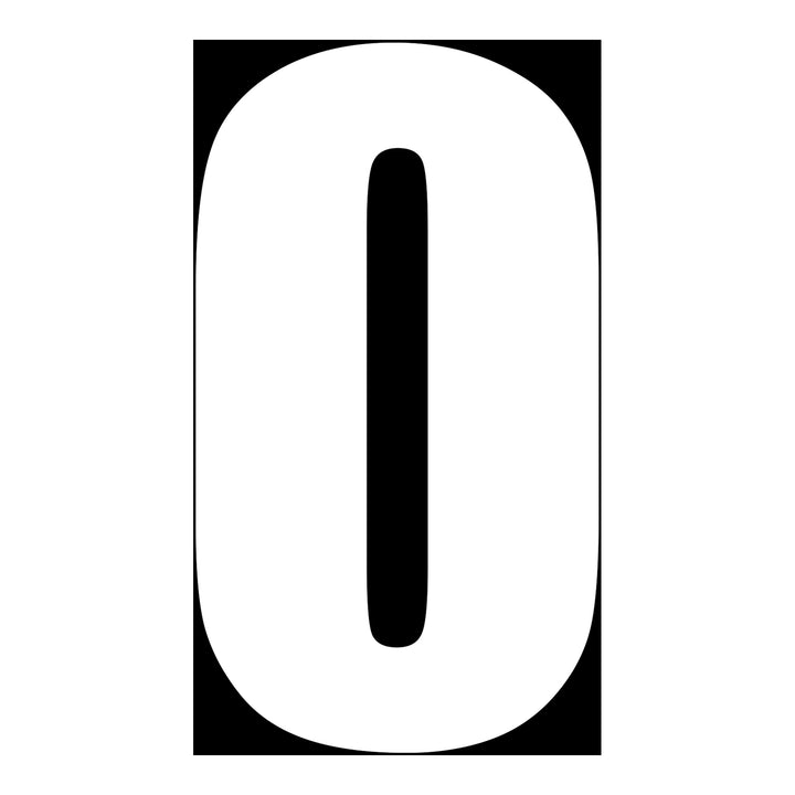 Whites Race Number - White #0 (10 Pack)