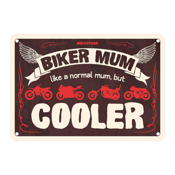 Oxford Garage Metal Sign: Biker Mum, Like a Normal Mum, But Cooler