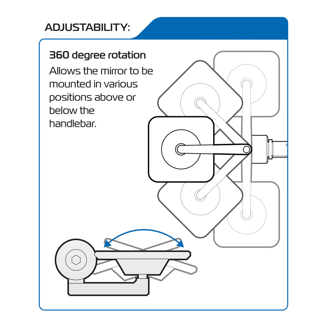 Oxford Square 360 Bar End Mirror (Each)