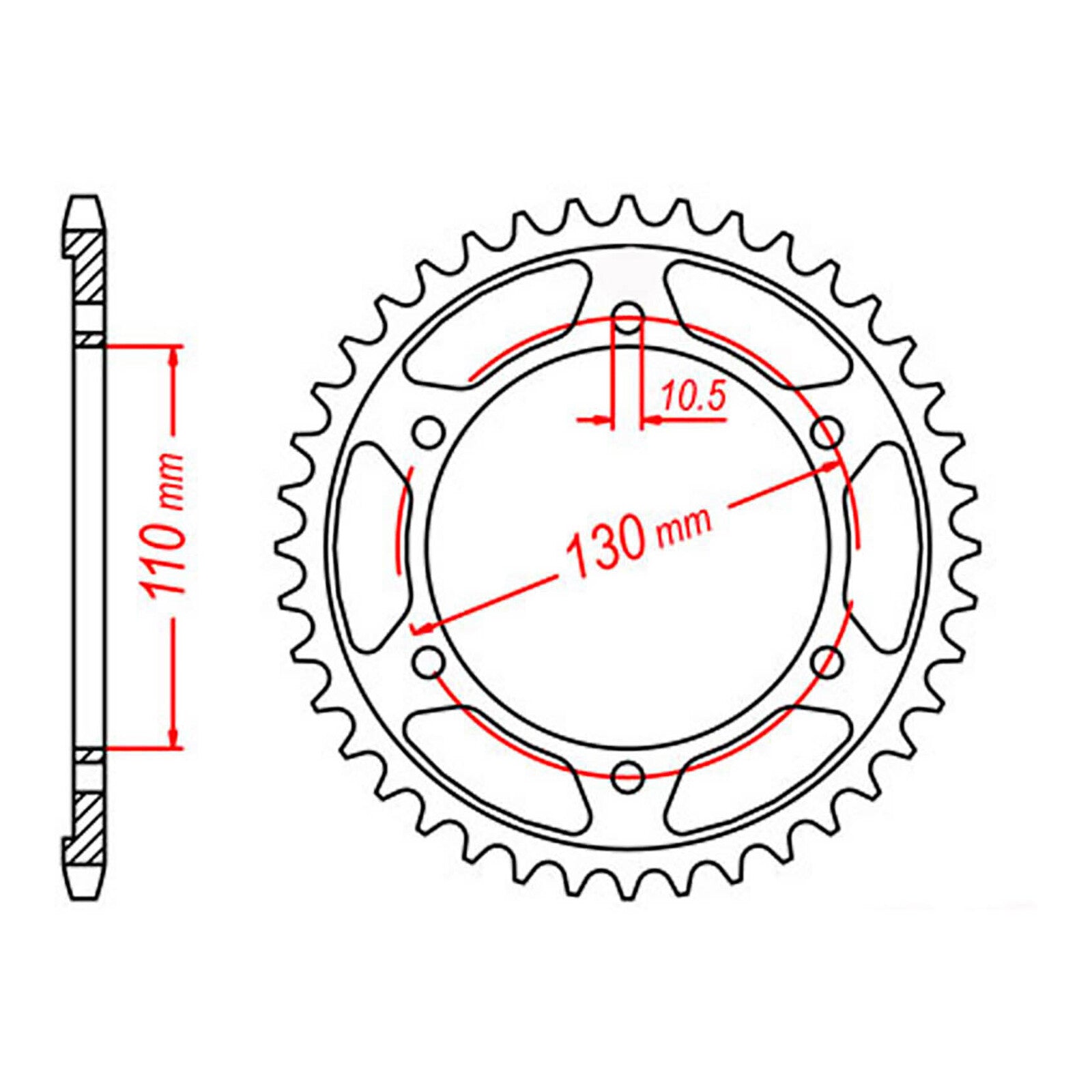MTX 1876 Steel Rear Sprocket #525 (11-876) – WhitesMoto
