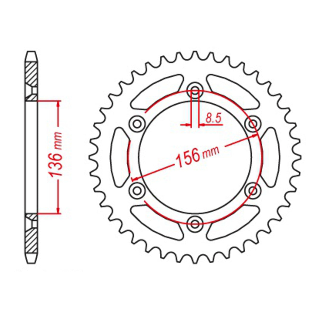 MTX 822 Hornet Lightweight Steel Rear Sprocket #520 (11H-415)