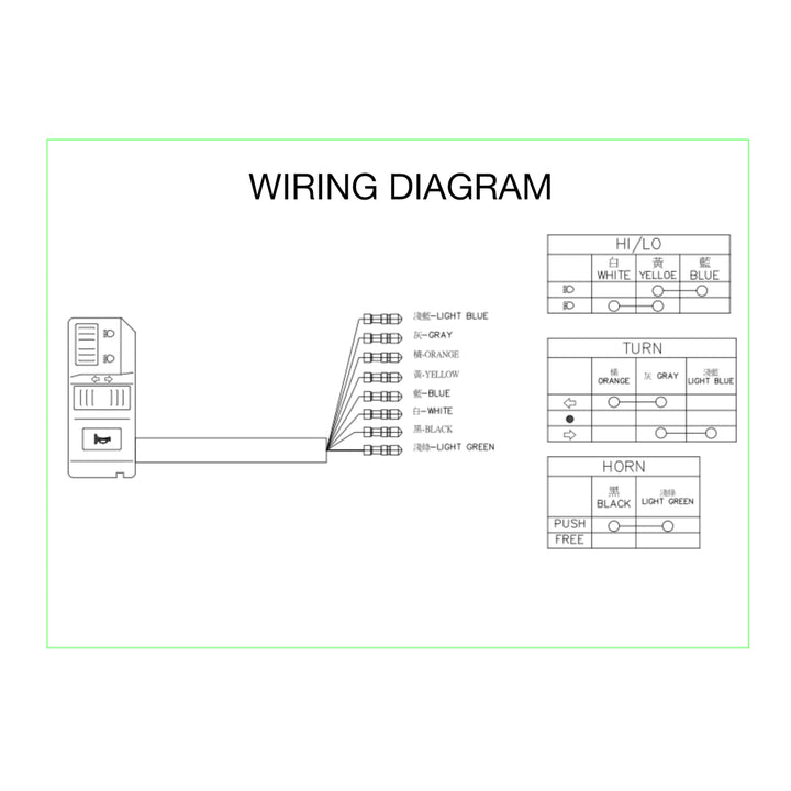 WHITES SWITCH HEADLAMP HIGH/LOW + HORN