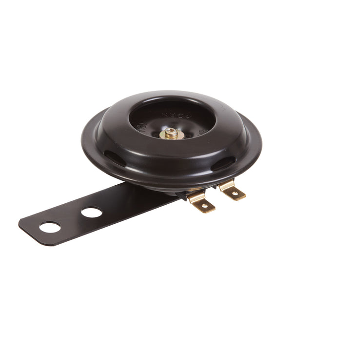 Whites 12v Horn - Round Blk - 70mm Diametre - 110db