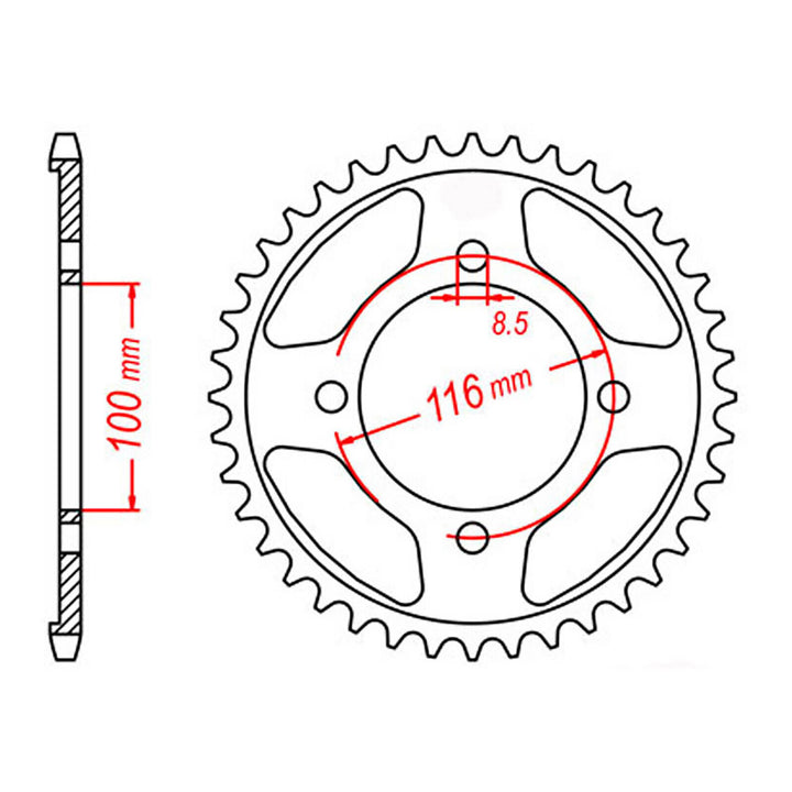 XAM Sprocket Kit Kawasaki KLX140 Big Wheel - O-Ring 13/51