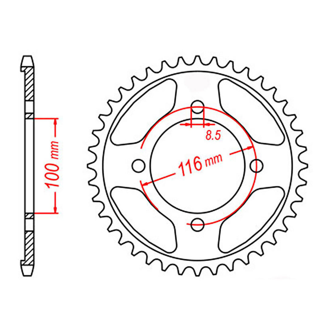 XAM Sprocket Kit Kawasaki KLX140 Big Wheel - 13/51
