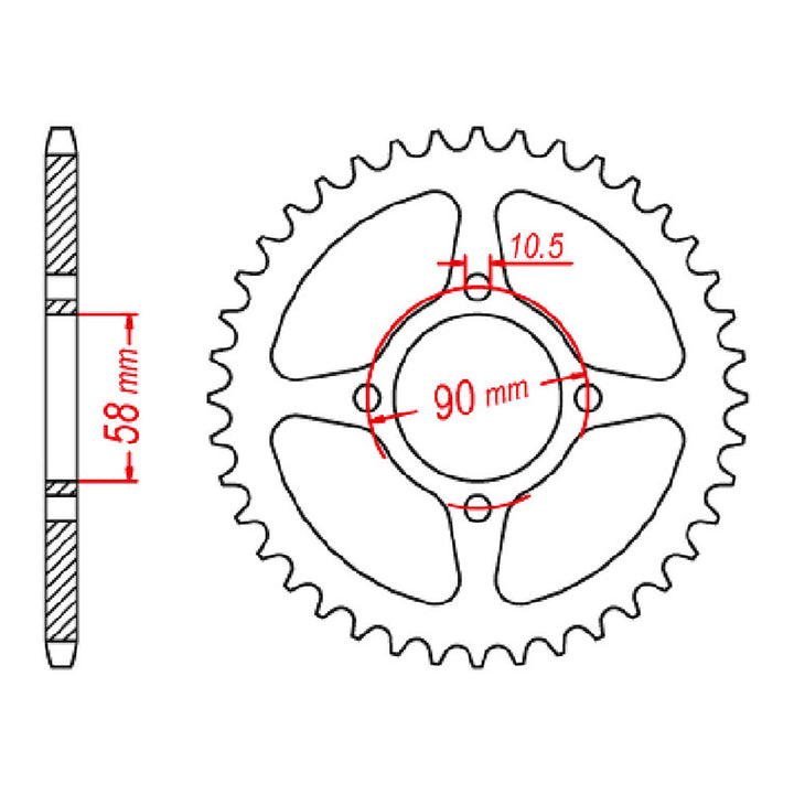 XAM Sprocket Kit Honda CB125E '12-'15 NSH 15/44
