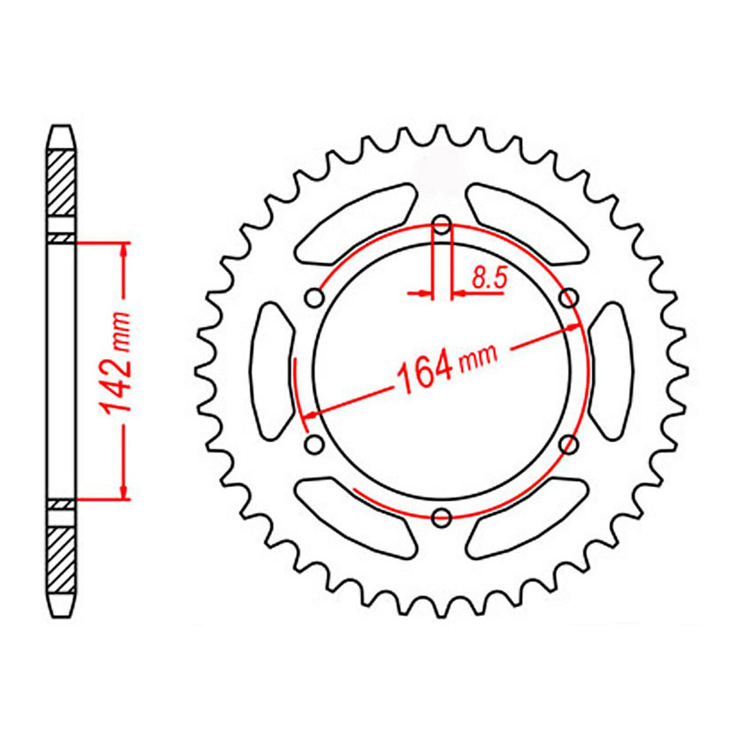 XAM Sprocket Kit HYOSUNG GT650 /GT650R X-Ring Gold 15/44