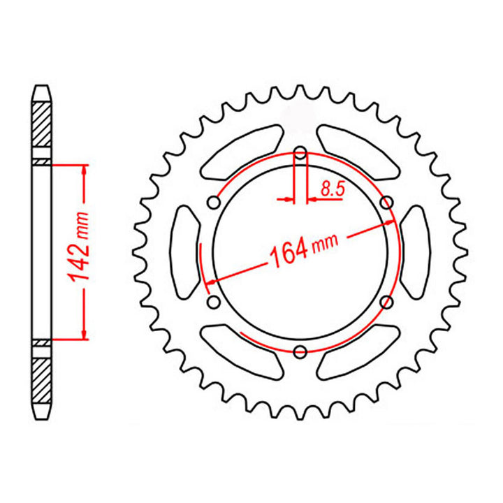 XAM Sprocket Kit HYOSUNG GT650 /GT650R X-Ring Gold 15/44