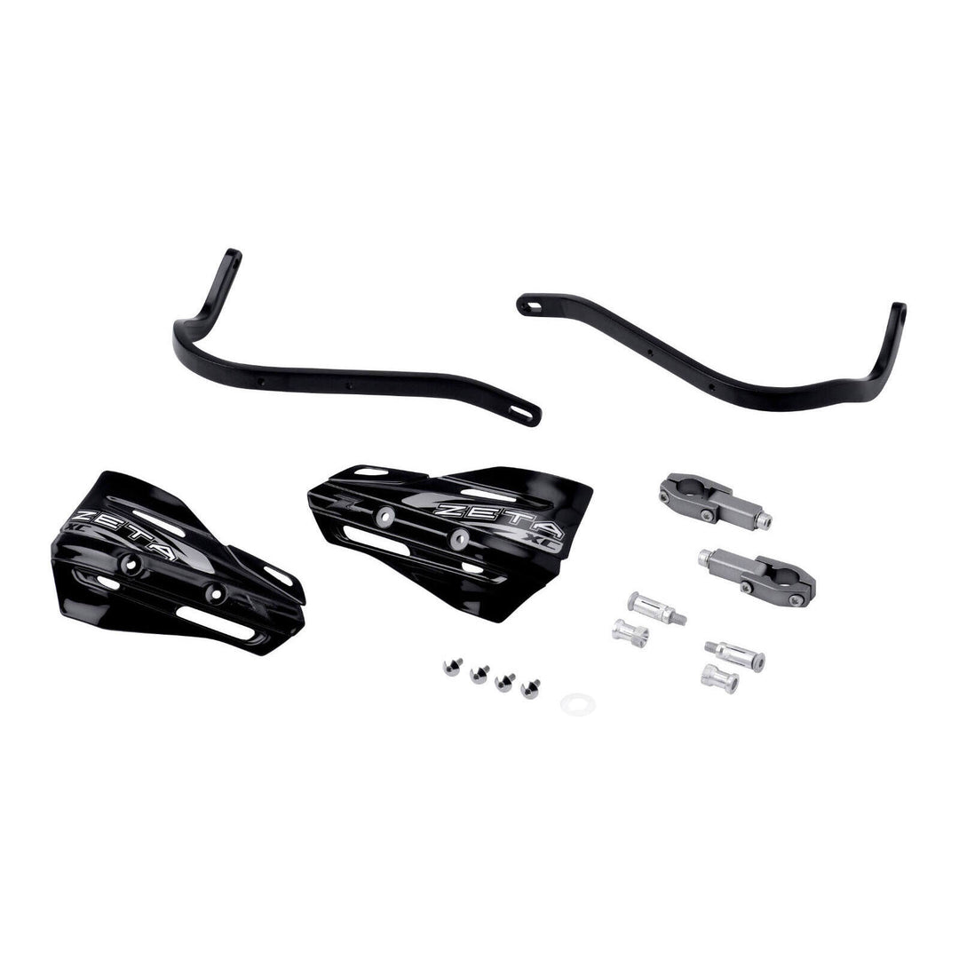 Zeta Armour XC Handguard Kit for 22.2mm Handlebars - Black / Black