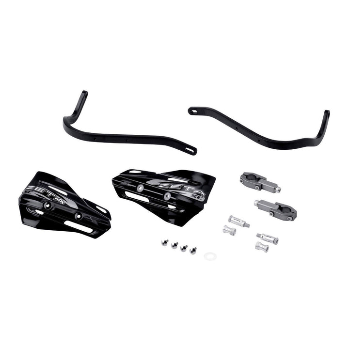 Zeta Armour XC Handguard Kit for 22.2mm Handlebars - Black / Black